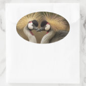 Gray Crowned Crane Ovaler Aufkleber (Tasche)