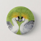 Gray Crowned Cranes Button (Vorderseite)