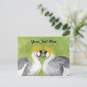 Gray Crowned Cranes Postkarte (Stehend Vorderseite)