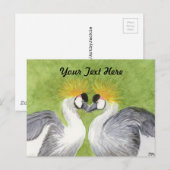 Gray Crowned Cranes Postkarte (Vorne/Hinten)
