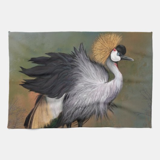 Gray Crowny Crane Küchentücher (Horizontal)