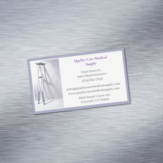 Gray Crutches Senior Care Equipment Medical Magnetische Visitenkarte (Beispiel)