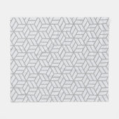Gray Cube Hexagon Geometric Minimric 3D Muster Fleecedecke (Vorderseite (Horizontal))