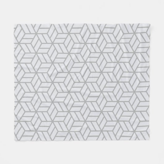 Gray Cube Hexagon Geometric Minimric 3D Muster Fleecedecke (Vorderseite (Horizontal))