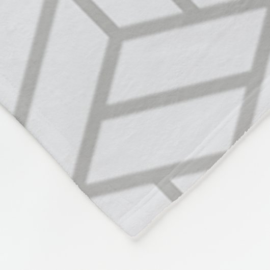 Gray Cube Hexagon Geometric Minimric 3D Muster Fleecedecke (Ecke)