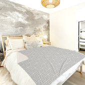 Gray Cube Line Pattern Sherpa Blanket Sherpadecke