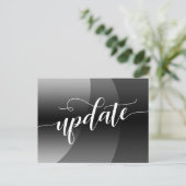 Gray Curves Zurückgestellt Hochzeitsmitteilung Postkarte (Stehend Vorderseite)