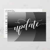 Gray Curves Zurückgestellt Hochzeitsmitteilung Postkarte (Vorne/Hinten)