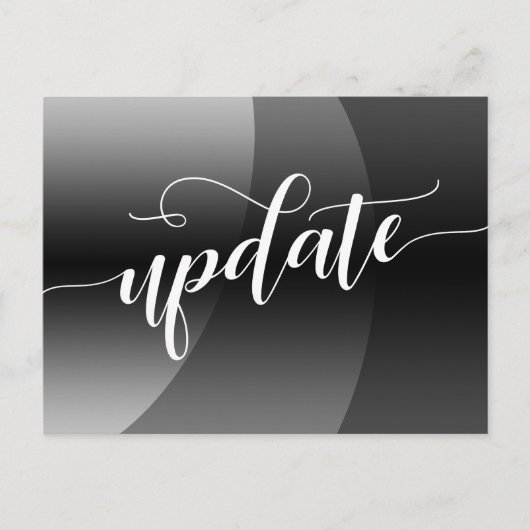 Gray Curves Zurückgestellt Hochzeitsmitteilung Postkarte (Vorderseite)