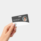 Gray Custom Employee - Foto, Logo, Strichcode, Nam Ausweis (Handheld)