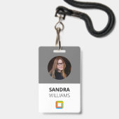 Gray Custom Employee ID für Unternehmen Ausweis (Front with Lanyard)