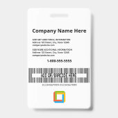 Gray Custom Employee ID für Unternehmen Ausweis (Back)