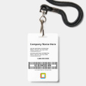 Gray Custom Employee ID für Unternehmen Ausweis (Back with Lanyard)