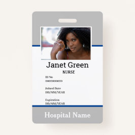 Gray Custom Employee Nurse Doctor ID Foto Ausweis