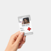 Gray Custom Employee Nurse Doctor Logo ID Foto Ausweis (Handheld)