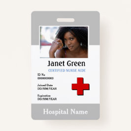 Gray Custom Employee Nurse Doctor Logo ID Foto Ausweis