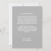 Gray Custom Foto Wedding Dankeskarte (Rückseite)