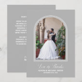 Gray Custom Foto Wedding Dankeskarte (Vorne/Hinten)