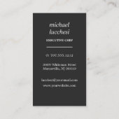 Gray Cutlery | Koch Catering Bäckerei Restaurant Visitenkarte (Rückseite)