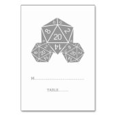 Gray D20 Dice-Platzkarte Tischnummer (Vorderseite)