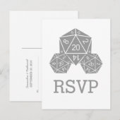 Gray D20 Dice Response Postkarte (Vorne/Hinten)