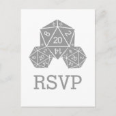 Gray D20 Dice Response Postkarte (Vorderseite)