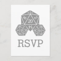 Gray D20 Dice Response Postkarte