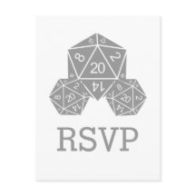 Gray D20 Dice Response Postkarte