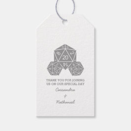 Gray D20 Dice Wedding Gift Tags Geschenkanhänger