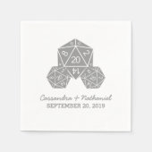 Gray D20 Dice Wedding Paper Napkins Serviette (Vorderseite)