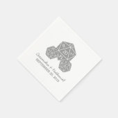Gray D20 Dice Wedding Paper Napkins Serviette (Ecke)