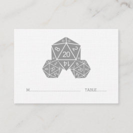 Gray D20 Dice Wedding Platzkarte