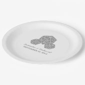 Gray D20 Würfel Hochzeitspapier-Teller Pappteller (Schrägansicht)