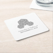 Gray D20 Würfel Hochzeitspapier-Untersetzer Rechteckiger Pappuntersetzer (angewinkelt)