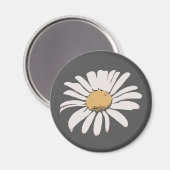 Gray Daisy Floral Magnet (Vorderseite/Rückseite)