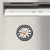 Gray Daisy Floral Magnet (In Situ (Geschirrspüler))