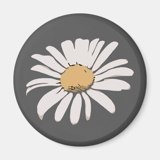 Gray Daisy Floral Magnet (Vorne)