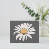 Gray Daisy Floral Postcard Postkarte (Stehend Vorderseite)