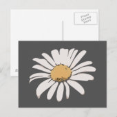 Gray Daisy Floral Postcard Postkarte (Vorne/Hinten)