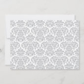 Gray Damask Cross-Taufe Einladung (Rückseite)