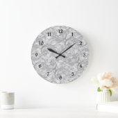 Gray Damask Elegant Bathroom Set Clock Große Wanduhr (Zuhause)