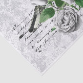 Gray Damask Floral Seidenpapier (Ausschnitt)