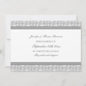 Gray Damask Just Married Announctions Cards Ankündigung (Rückseite)