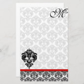 Gray Damask Monogram 100% Gerecycelt Papier