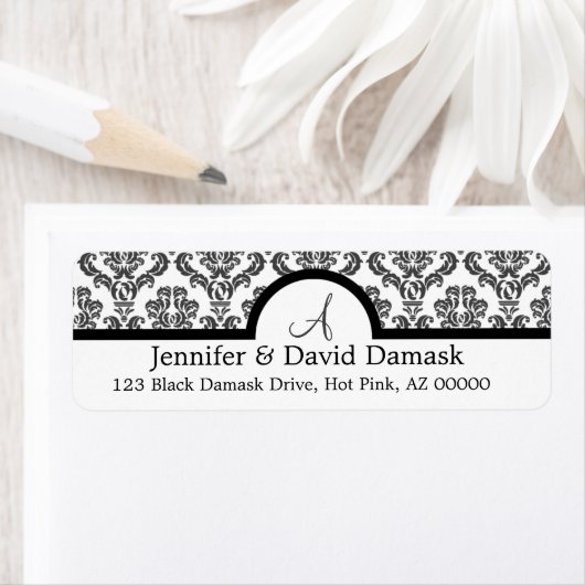 Gray Damask Monogram Labels (Insitu)