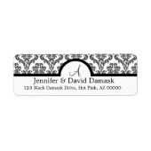 Gray Damask Monogram Labels (Vorne)