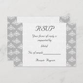 Gray Damask RSVP Card (Vorne/Hinten)