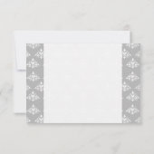Gray Damask RSVP Card Karte (Rückseite)