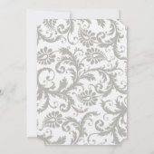 Gray Damask Sweet Lilac Hochzeitseinladungen Einladung (Rückseite)