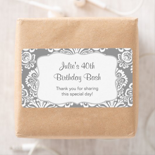 Gray Damask Water Flasche Gefallen - passen Sie si (Insitu)